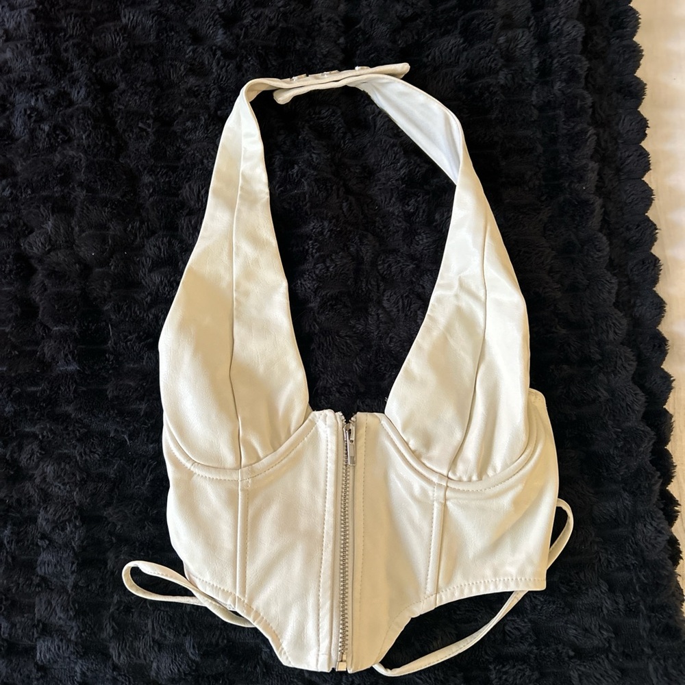 Edikted white/cream leather going out top